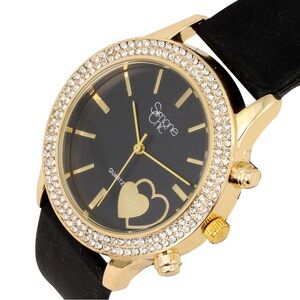 💙 NWOT Simone Chic Gemmed Heart Ladies Analog Quartz Watch